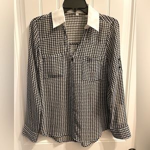 Sheer houndstooth editor top